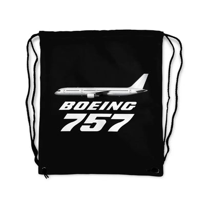 The Boeing 757 aviation design drawstring bag, lightweight polyester construction.