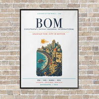 Thumbnail for Chhatrapati Shivaji Maharaj International Airport Mumbai BOM vertical canvas print - framed - white background