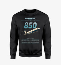 Thumbnail for Bombardier Challenger 850 design on black sweatshirt