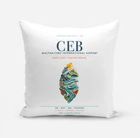 Thumbnail for Mactan-Cebu International Airport (CEB) design on white pillow