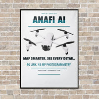 Thumbnail for Parrot ANAFI Ai vertical canvas print - framed - white background