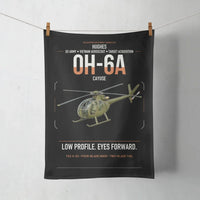 Thumbnail for Hughes OH-6A Cayuse design on black towel