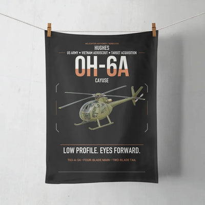 Hughes OH-6A Cayuse design on black towel
