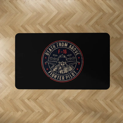 Fighter Jet 16 - Death From Above aviation design on durable carpet pile with non-slip backing rectangle carpet floor mat.