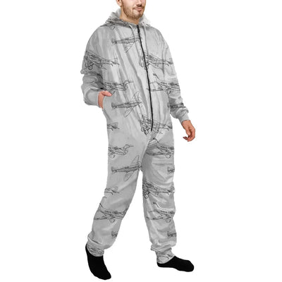 Super Aircrafts Jumpsuit for Men & Women aviation design on soft cotton blend jumpsuit.