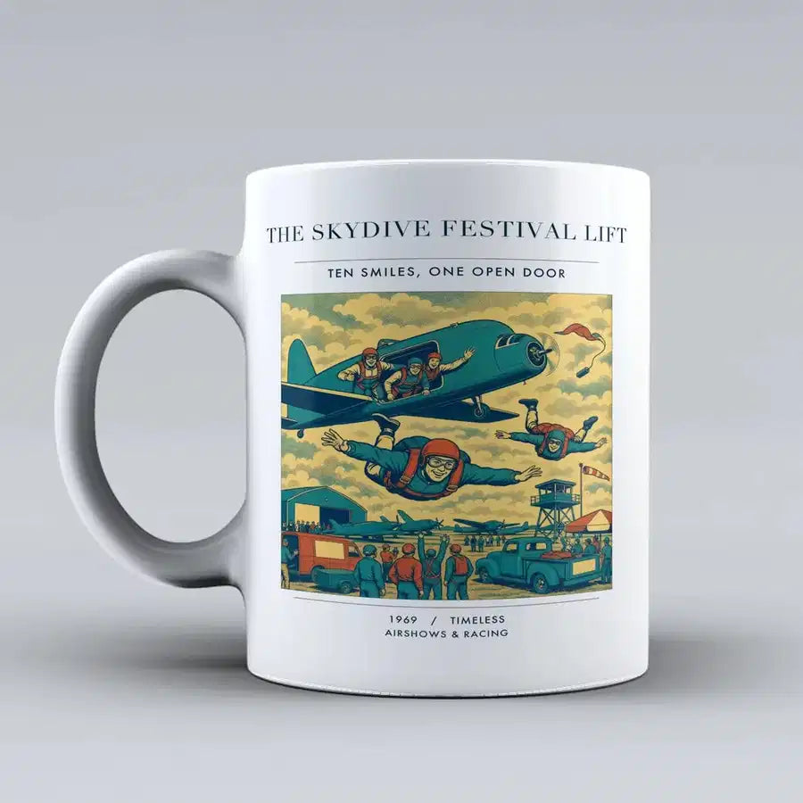 VINTAGE G4471 - The Skydive Festival Lift - Ceramic Mug design on white