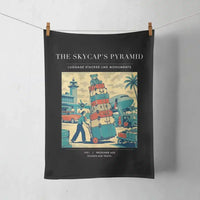 Thumbnail for VINTAGE G4379 - The Skycap's Pyramid - Designed Towels design on black