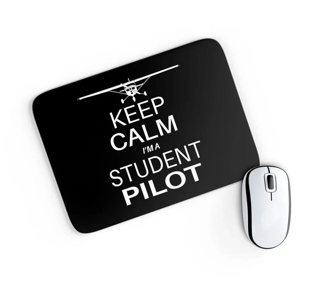Student aviation design on neoprene with anti-slip base mouse pad.
