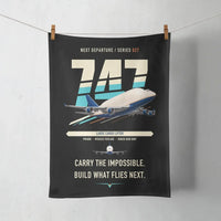 Thumbnail for Boeing 747-400 Dreamlifter design on black towel