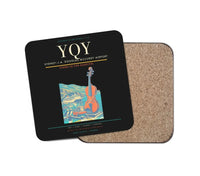 Thumbnail for Sydney–J.A. Douglas McCurdy Airport (YQY) design on black 1 piece coaster