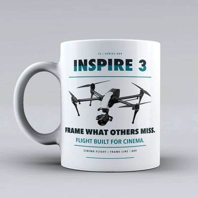 Inspire 3 Mug design on white dji