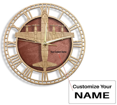 P-3 Orion aviation design on premium wood wooden wall clock.