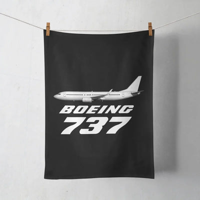 The Boeing 737 aviation design on soft absorbent cotton towel.