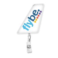 Thumbnail for Flybe airline（1） aviation design on durable plastic with metal clip tail-shape retractable ID card badge.