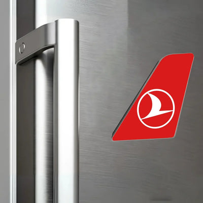 Turkish Airlines aviation design tail magnet in 3D metal with magnetic back.
