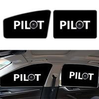 Thumbnail for Pilot & Jet Engine Car Sun Shade (Side window) aviation design on reflective polyester car side window sun shade.