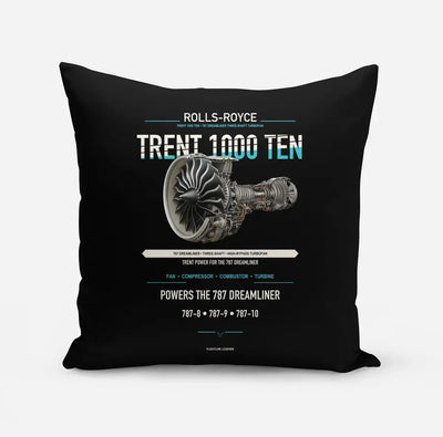 TRENT 1000 TEN design on black pillow
