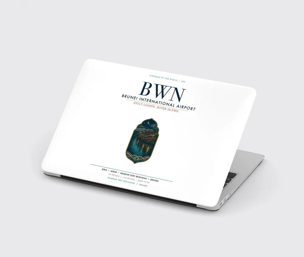 Brunei International Airport Bandar Seri Begawan (BWN) design on white MacBook case