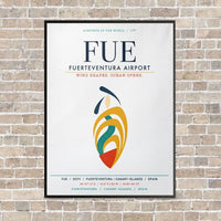 Thumbnail for Fuerteventura Airport FUE vertical canvas print - framed - white background