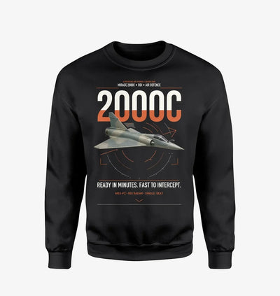 Dassault Mirage 2000C RDI design on black sweatshirt