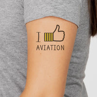 Thumbnail for I Like aviation temporary tattoo in skin-safe adhesive paper.