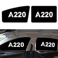 Thumbnail for Airbus A220 Flat Text Car Sun Shade (Side window) aviation design on reflective polyester car side window sun shade.