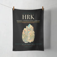 Thumbnail for Kharkiv International Airport (HRK) design on black towel