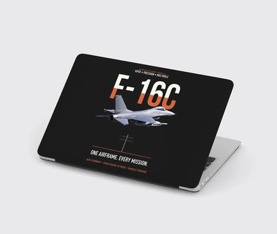 F-16C Fighting Falcon One Airframe Every Mission design on black MacBook case