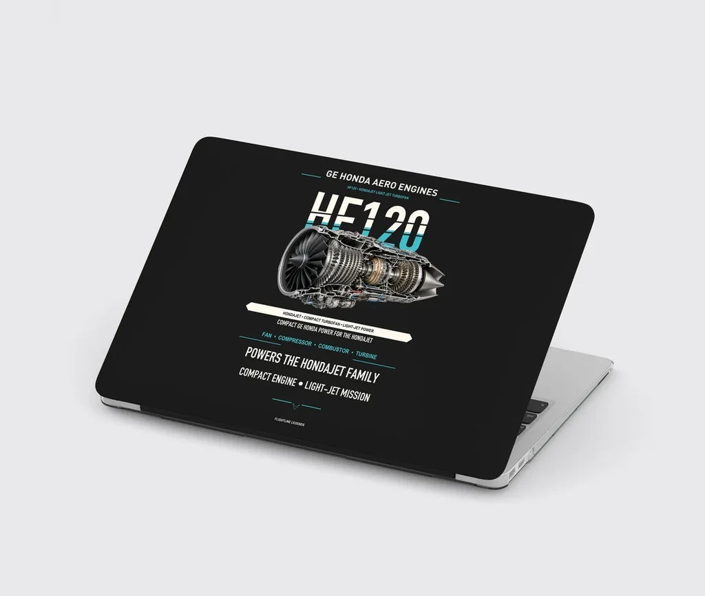 HF120 design on black MacBook case