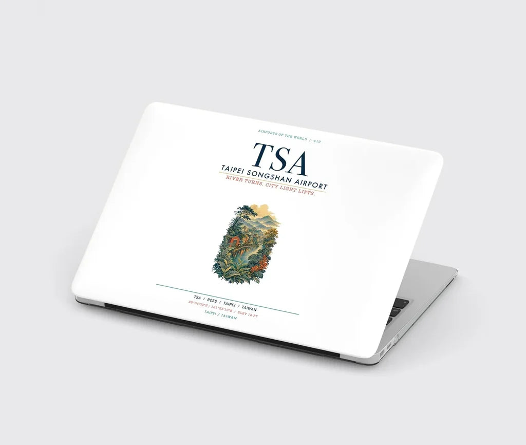 Taipei Songshan Airport (TSA) design on white MacBook case