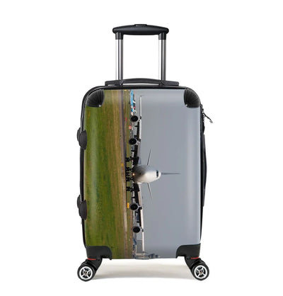 Face to Face with Boeing 737-800 During Sunset (6) Cabin Size aviation luggage in durable shell.