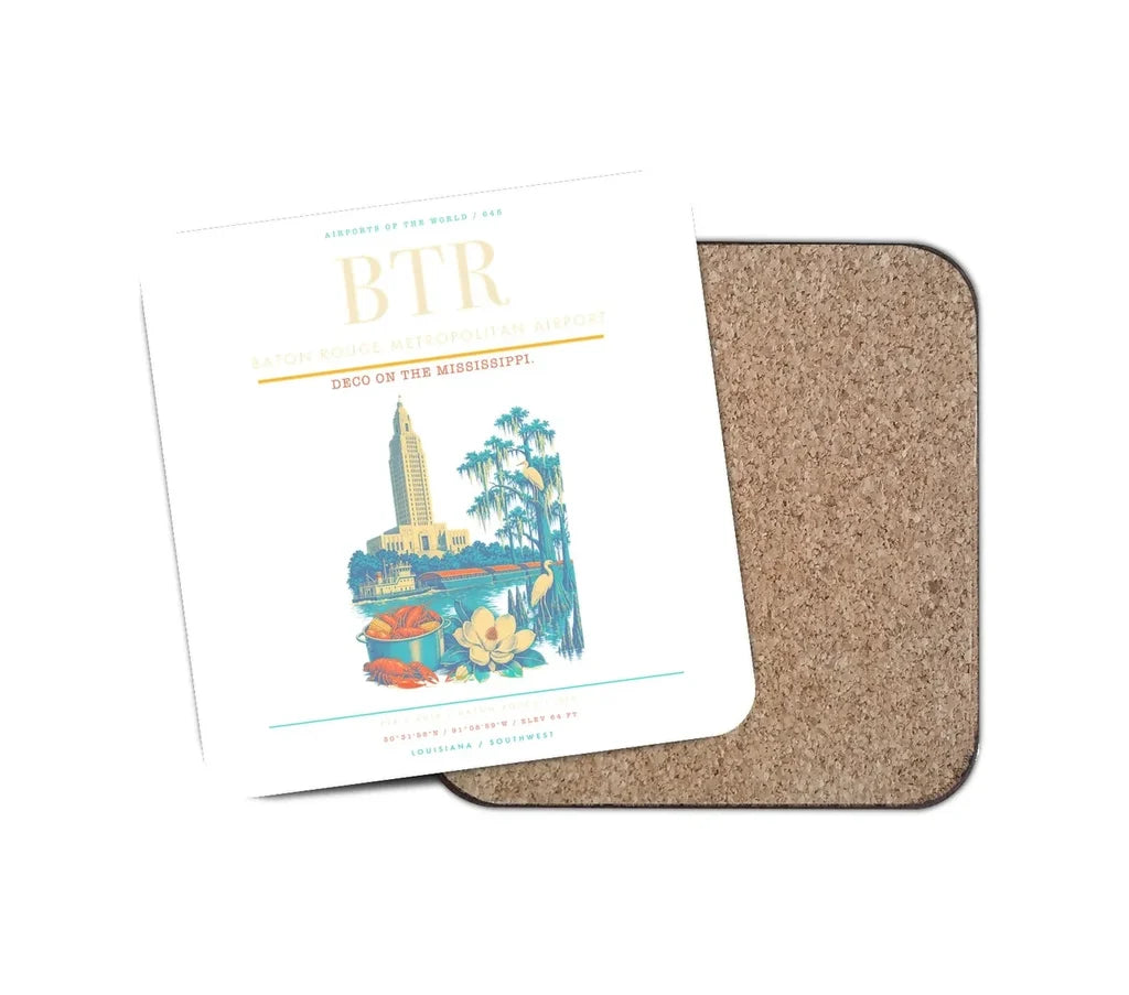 Baton Rouge Metropolitan Airport BTR Coaster 1-Piece - White