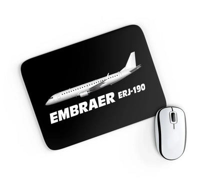 The Embraer ERJ-190 aviation design on neoprene with anti-slip base mouse pad.