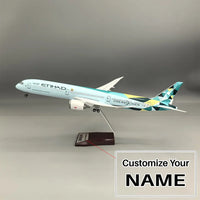 Thumbnail for Side view of Etihad Airways Greenliner Program Boeing 787 Airplane Model (1/145 Scale 47cm) aviation LED model airplane in di.
