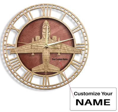 S-3 Viking aviation design on premium wood wooden wall clock.