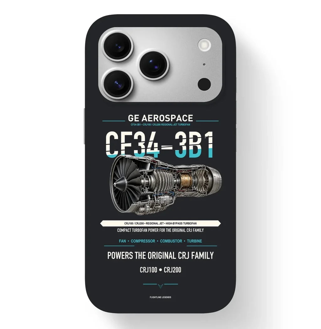 CF34-3B1 Case design on black iphone case