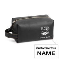 Thumbnail for The Need For Speed Leather Clutch aviation leather clutch toiletry bag in leather.