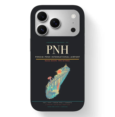 Phnom Penh Airport (PNH) design on black iPhone 17 Pro MagSafe case