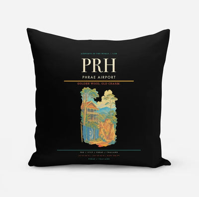 Phrae Airport (PRH) design on black pillow