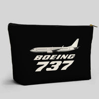 Thumbnail for The Boeing 737 aviation design zipper pouch, durable polyester construction.