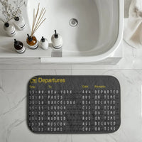 Thumbnail for Airport Departure Sign aviation print bath mat, soft absorbent fabric with non-slip backing.