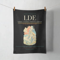 Thumbnail for Tarbes–Lourdes–Pyrénées Airport (LDE) design on black towel