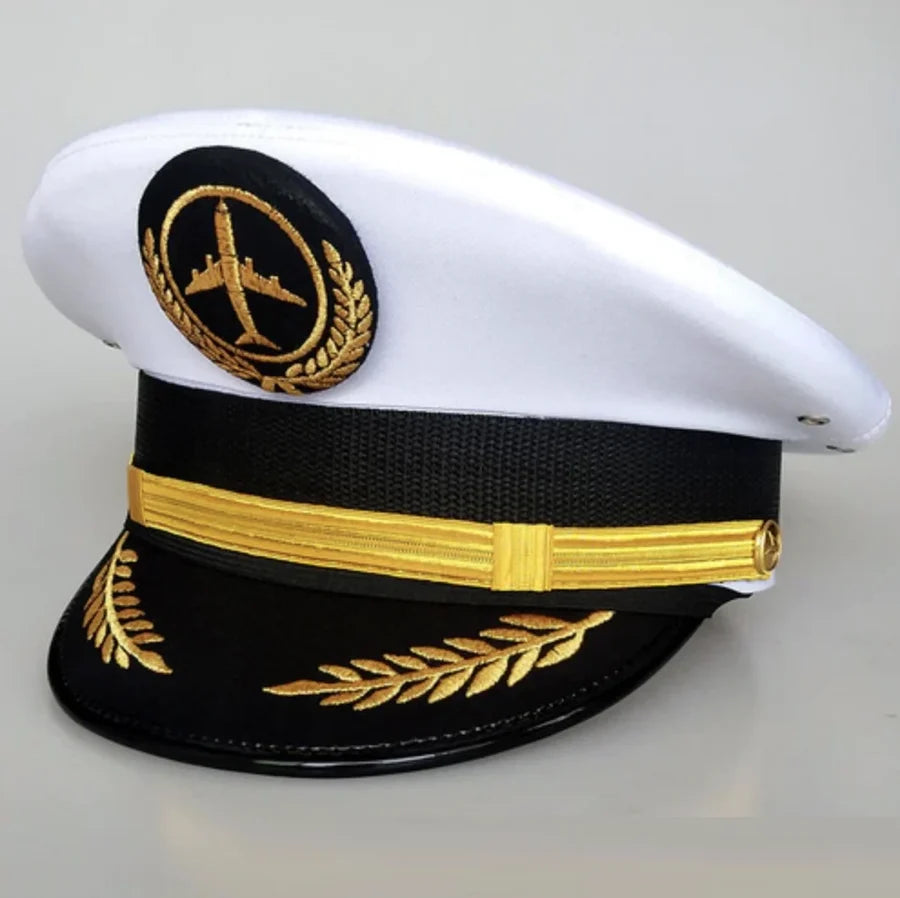 Super Quality Different Style Airline Pilot Hats (5) aviation design on crisp poplin cotton with epaulettes pilot uniform.