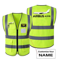 Thumbnail for The Airbus A310 aviation design printed on high-visibility reflective fabric reflective vest.