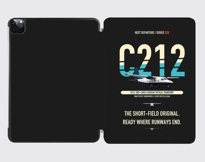 CASA C-212-100 Aviocar design on black ipad tablet case