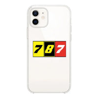 Thumbnail for Flat Colourful 787 Transparent Silicone aviation design on transparent iPhone case for iPhone.
