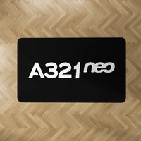 Thumbnail for A321neo & Text aviation design on durable carpet pile with non-slip backing rectangle carpet floor mat.