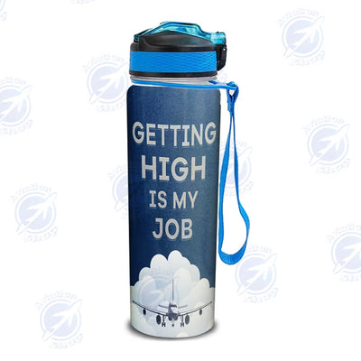 Getting High Is My Job Sports aviation design on sport kettle, insulated bottle with sport spout.