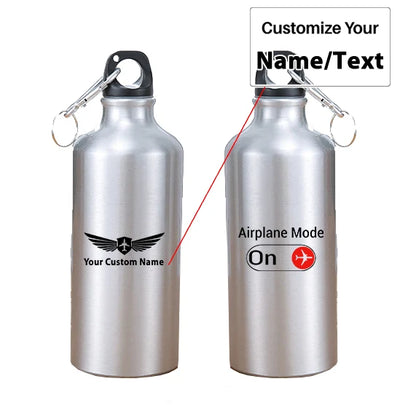 Airplane Mode On aviation design on thermos, vacuum-insulated.