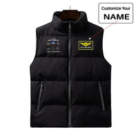 Thumbnail for The Only Six Pack I Will Ever Need aviation design printed on quilted padding with sleeveless design puffy vest.